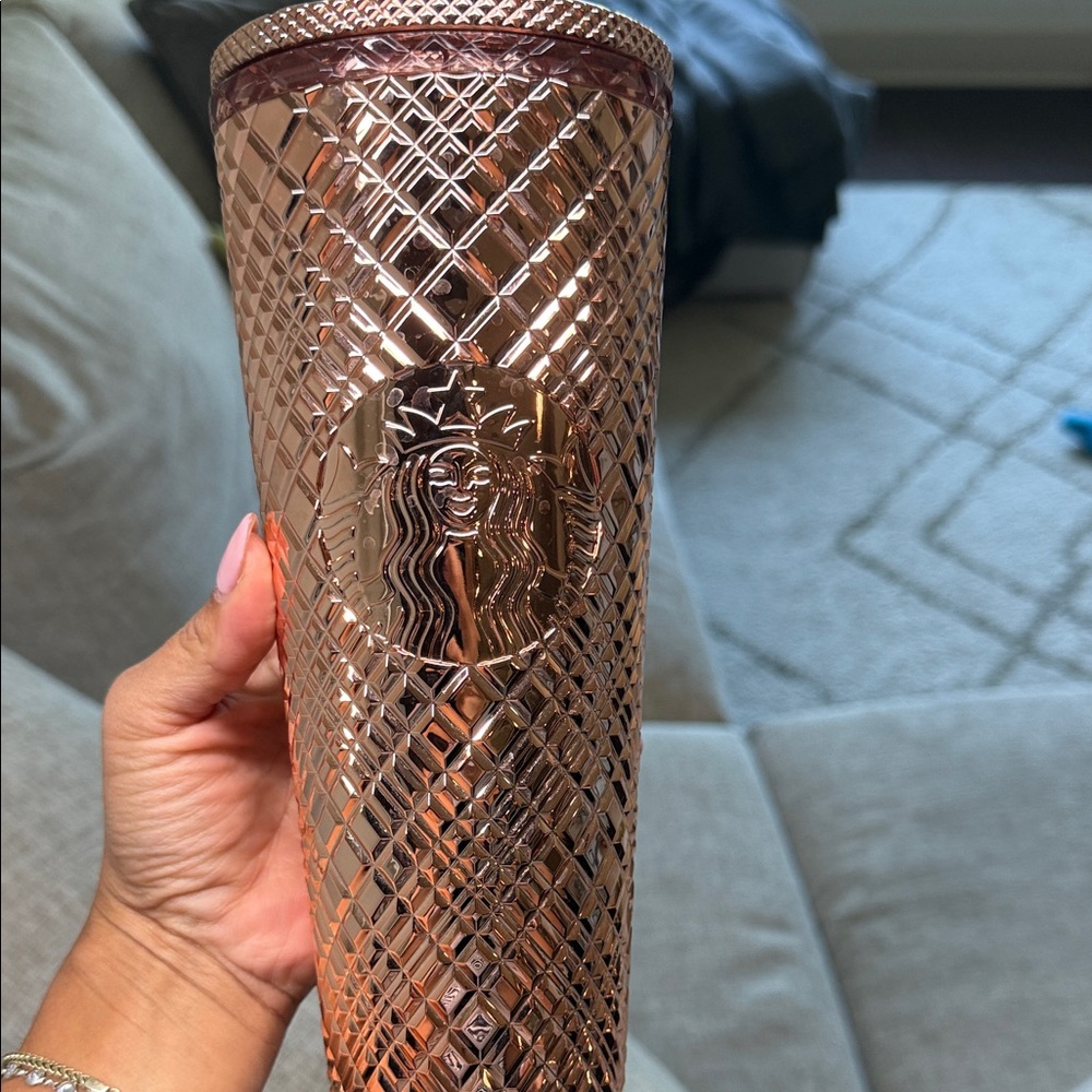Starbucks Rose Gold Textured Vase